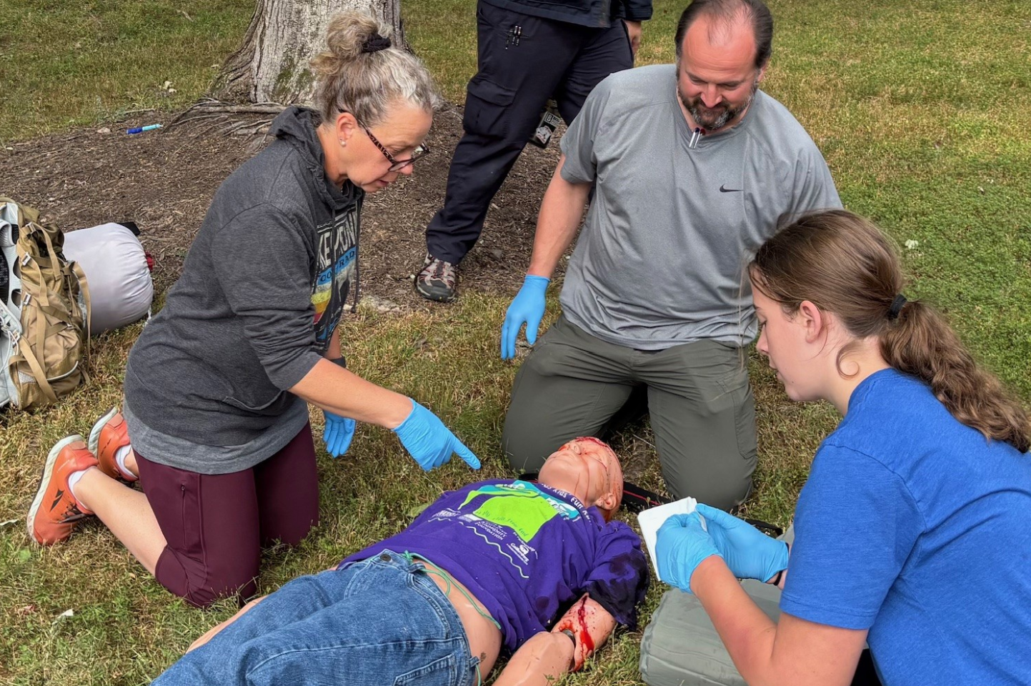 Girl Scouts Climbiing rocks